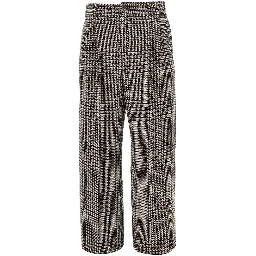 Houndstooth wool-blend tailored pants
