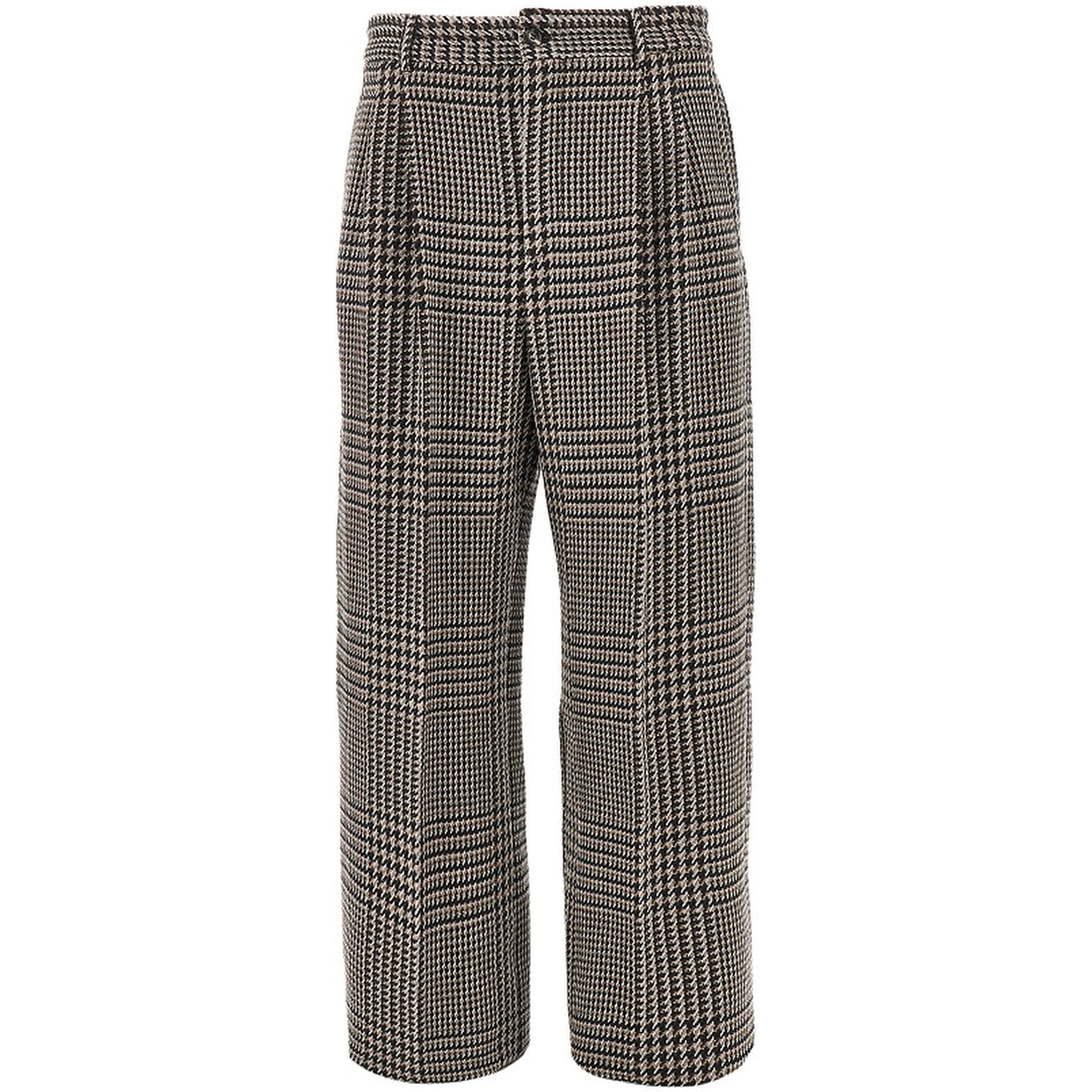 Houndstooth wool-blend tailored pants
