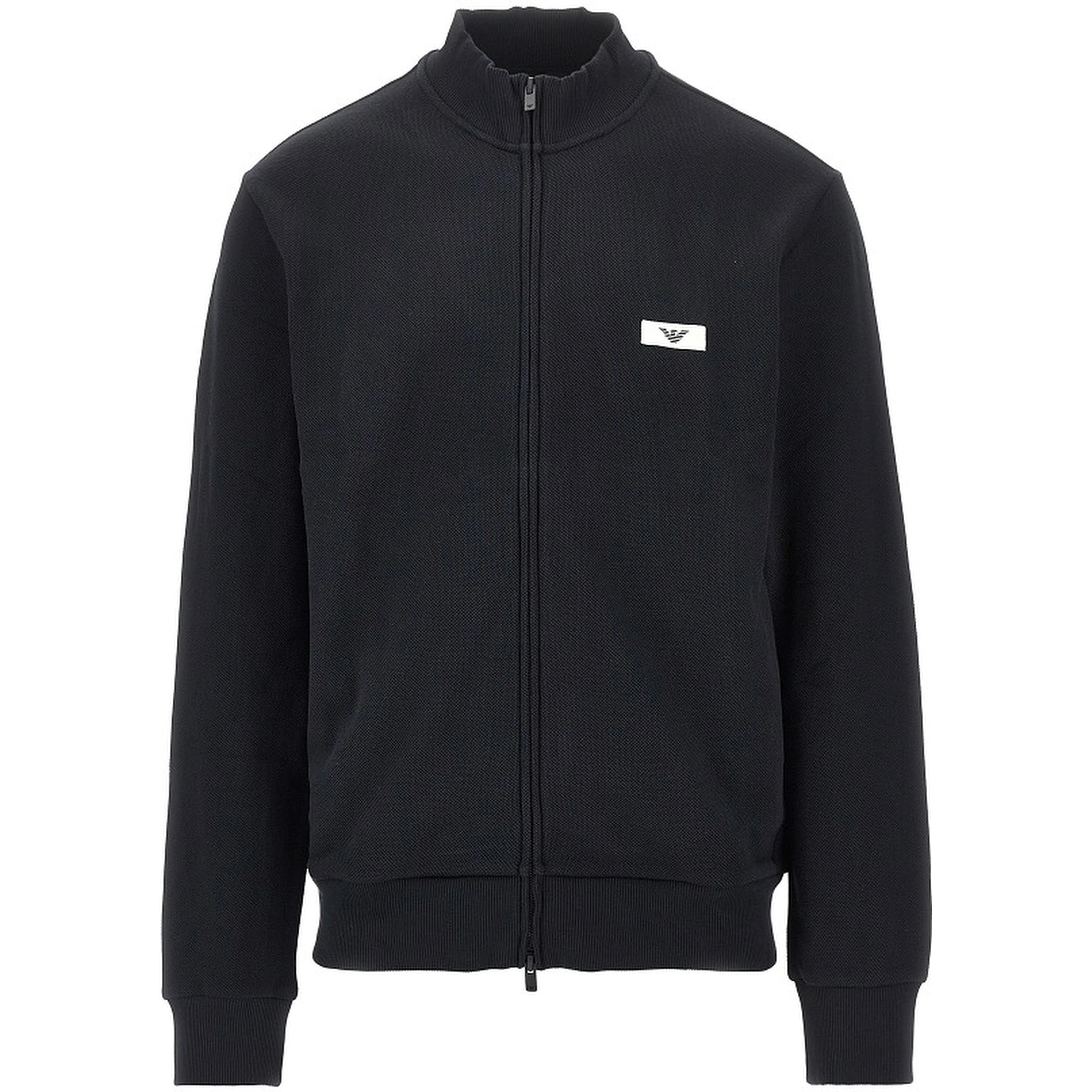 Piquet jersey full-zip sweatshirt