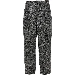 Mouliné wool blend pants with darts