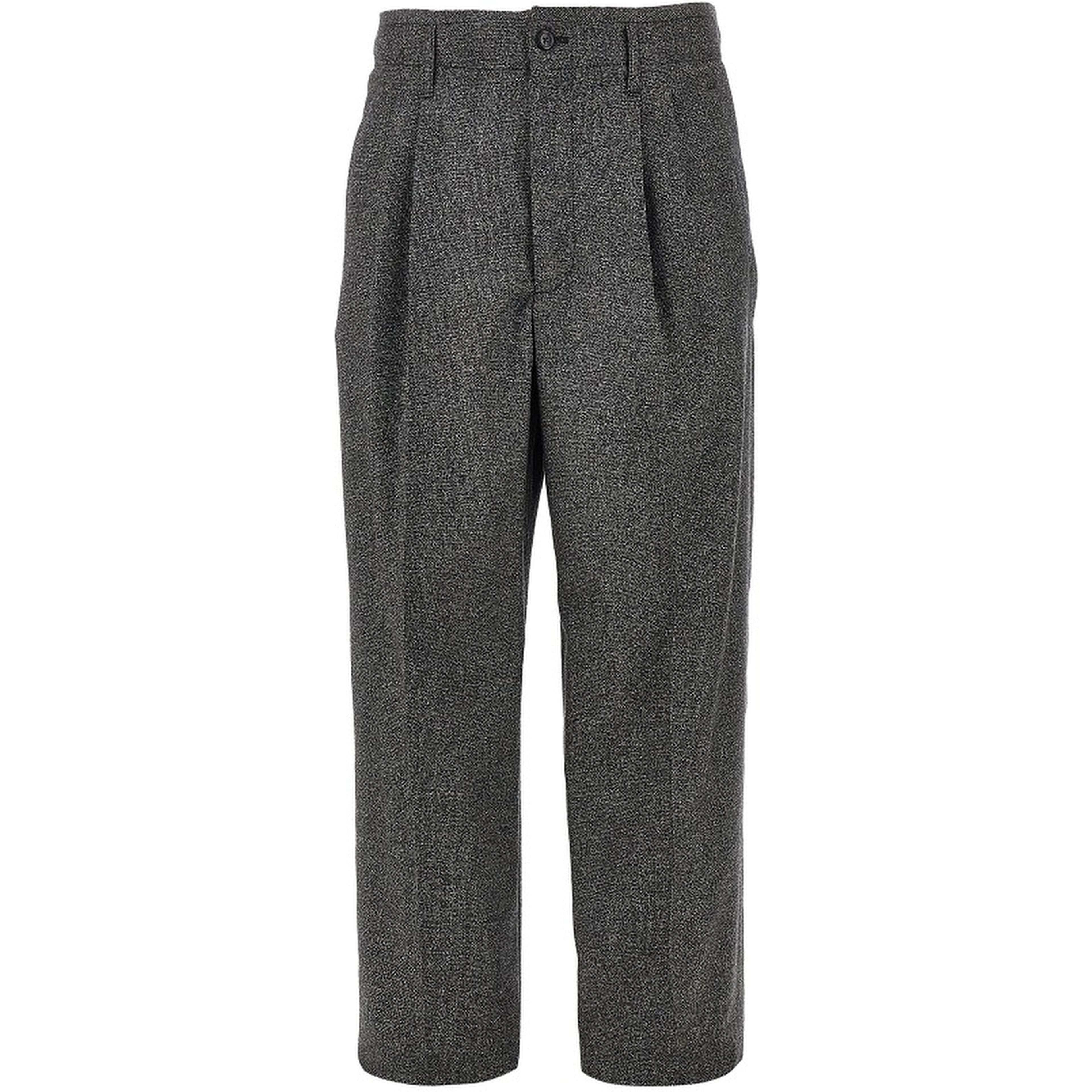 Mouliné wool blend pants with darts