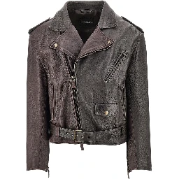 Leather biker jacket