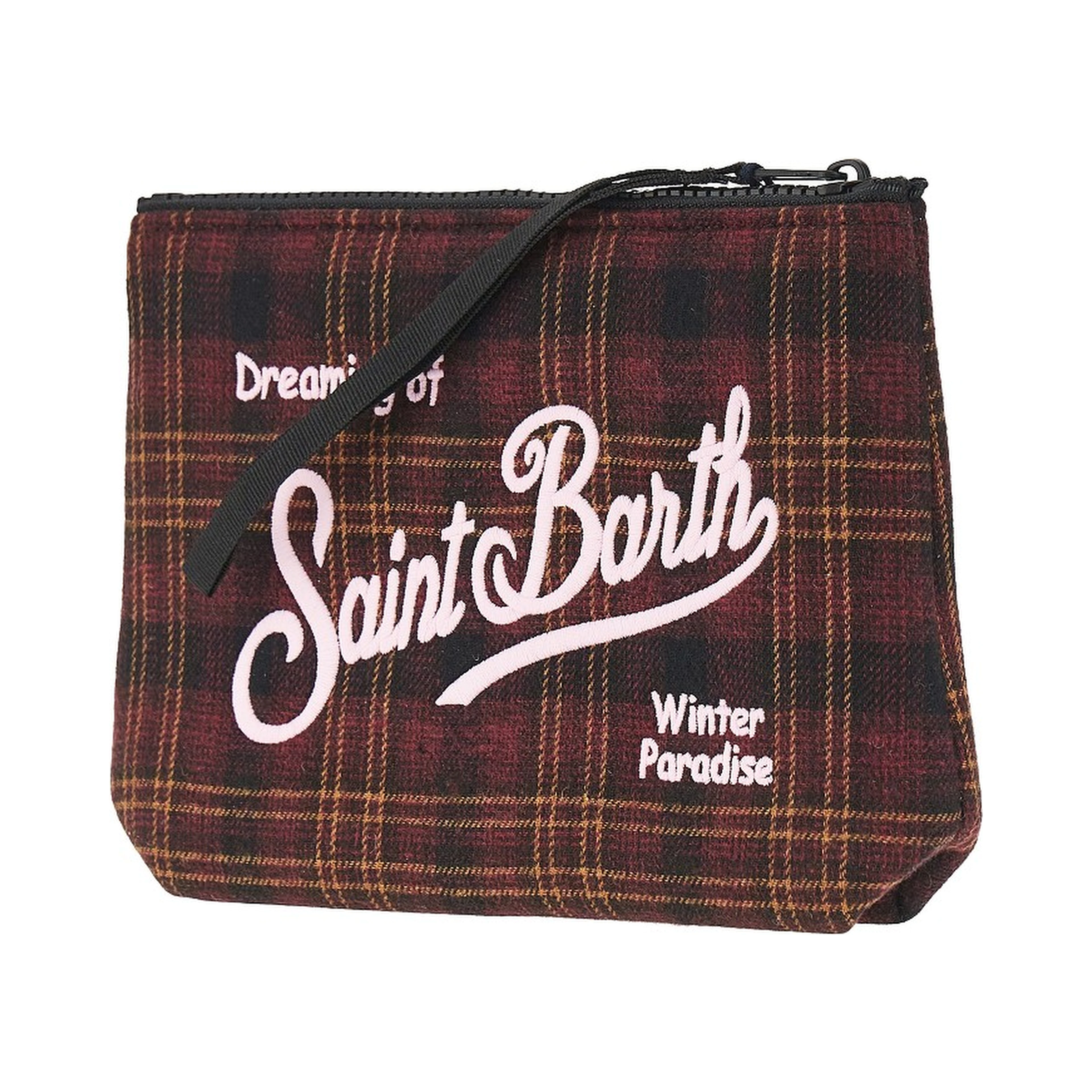 'Aline' tartan fabric pouch