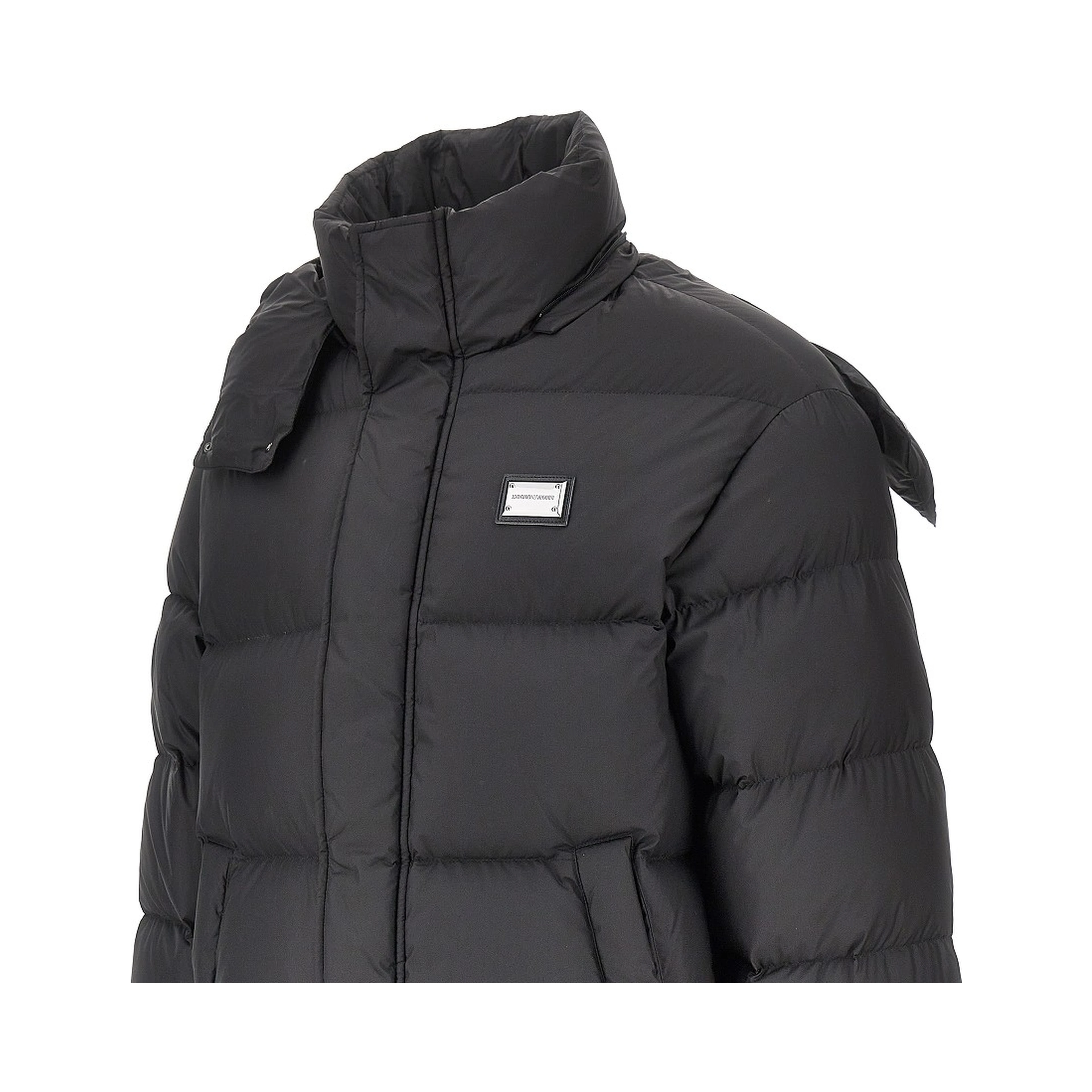Logo plate down jacket