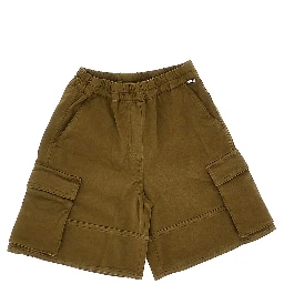 Stretch gabardine cargo shorts