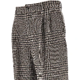 Houndstooth wool-blend tailored pants