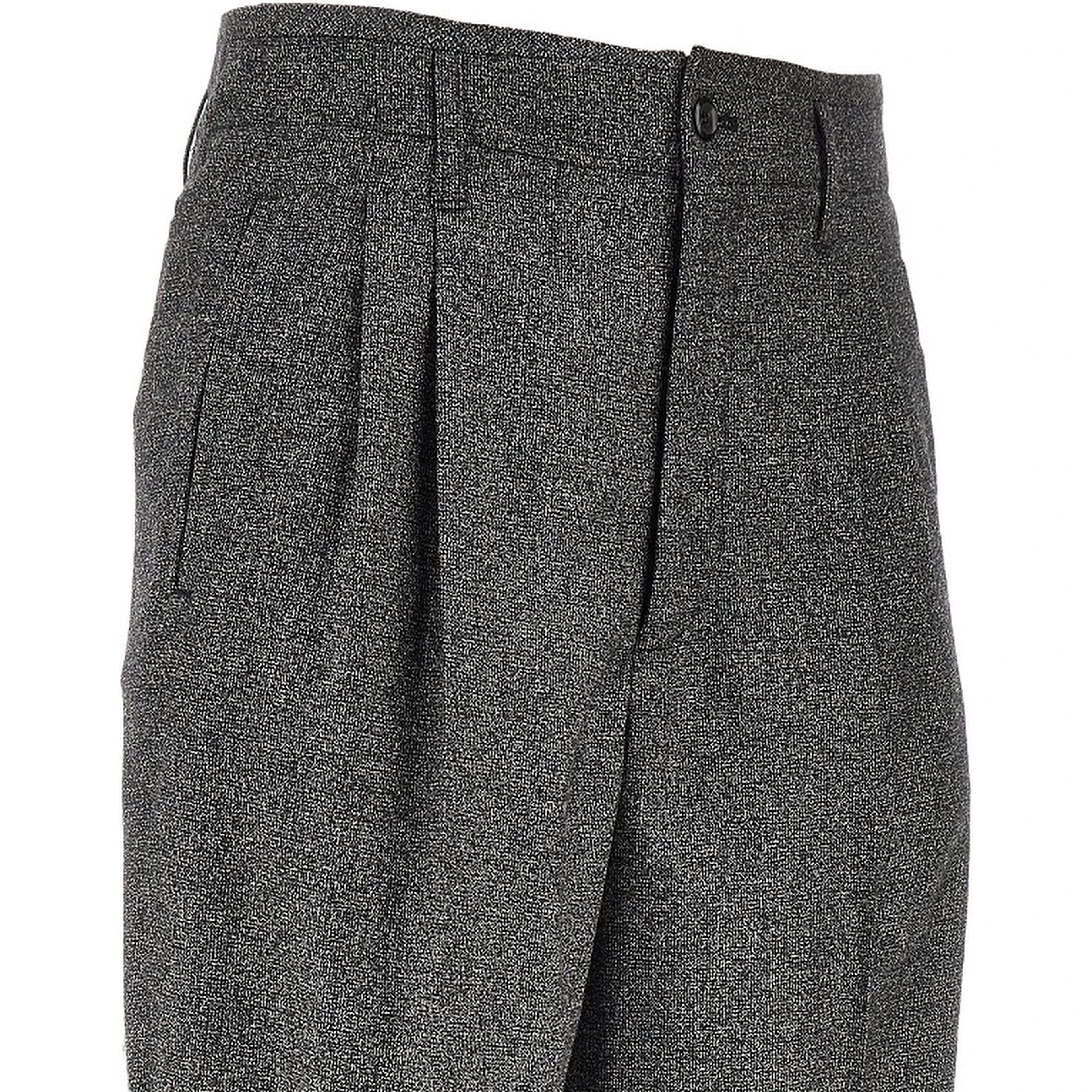 Mouliné wool blend pants with darts