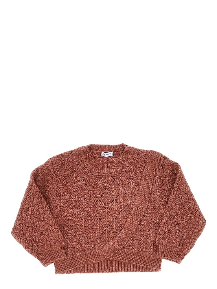 Wrap-over effect alpaca-blend sweater