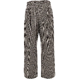 Houndstooth wool-blend tailored pants