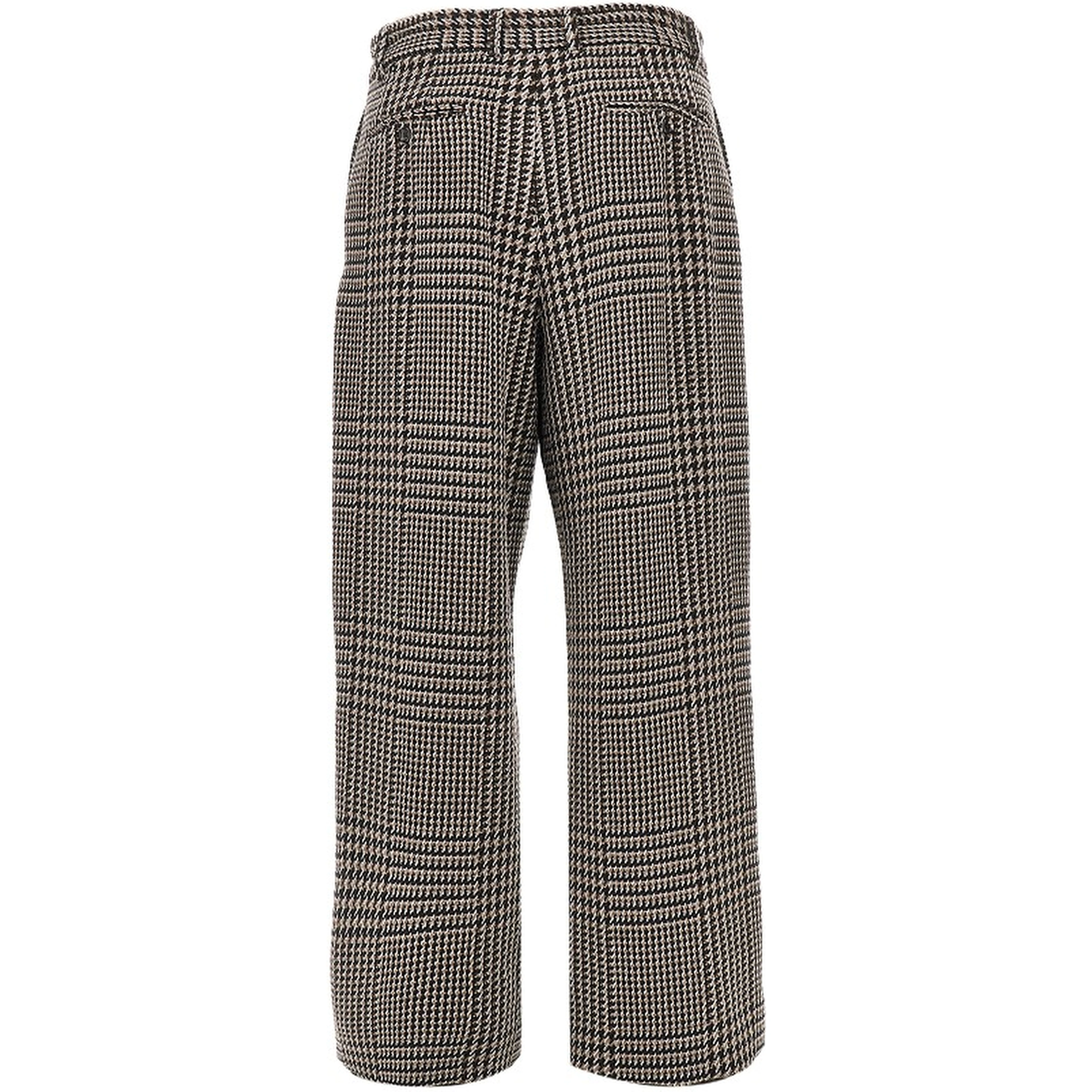 Houndstooth wool-blend tailored pants