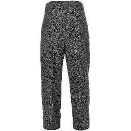 Mouliné wool blend pants with darts