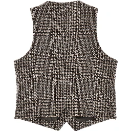 Houndstooth wool-blend vest