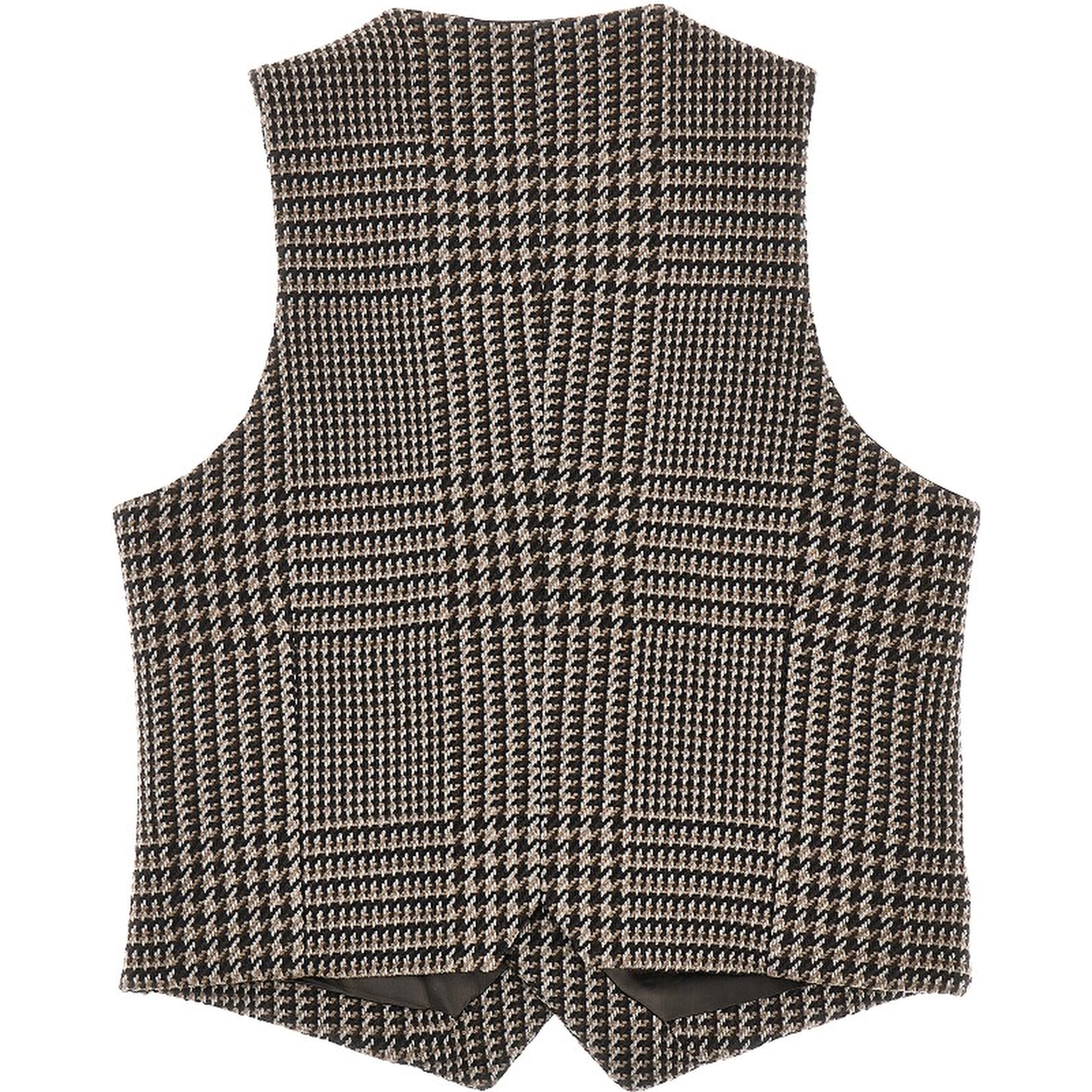 Houndstooth wool-blend vest