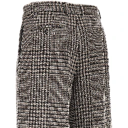 Houndstooth wool-blend tailored pants
