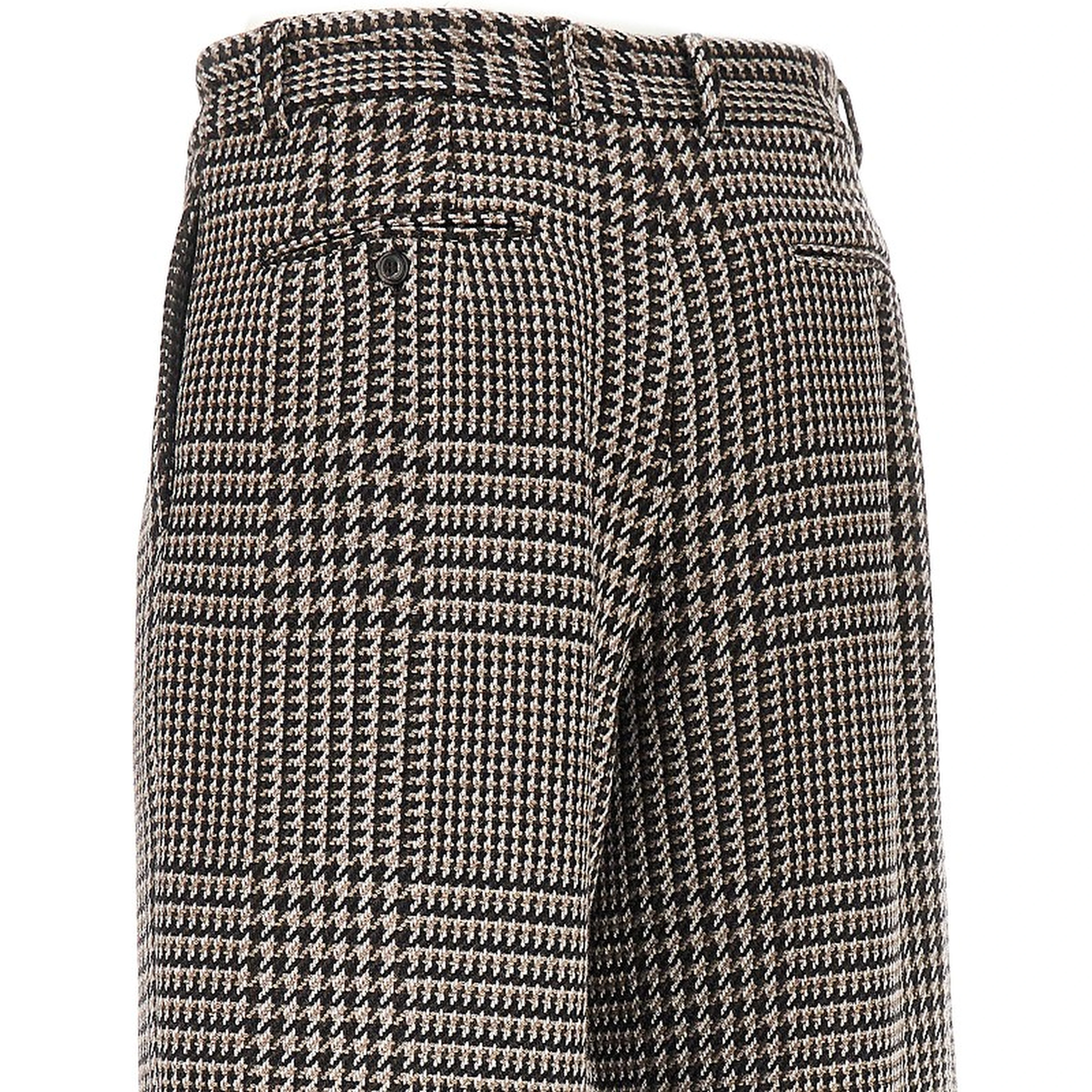 Houndstooth wool-blend tailored pants