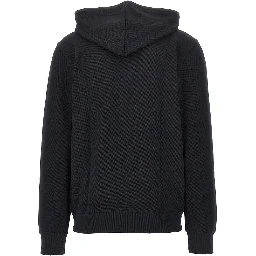 Piquet jersey full-zip hoodie