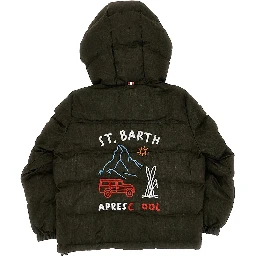 'Apres School' embroidery padded jacket