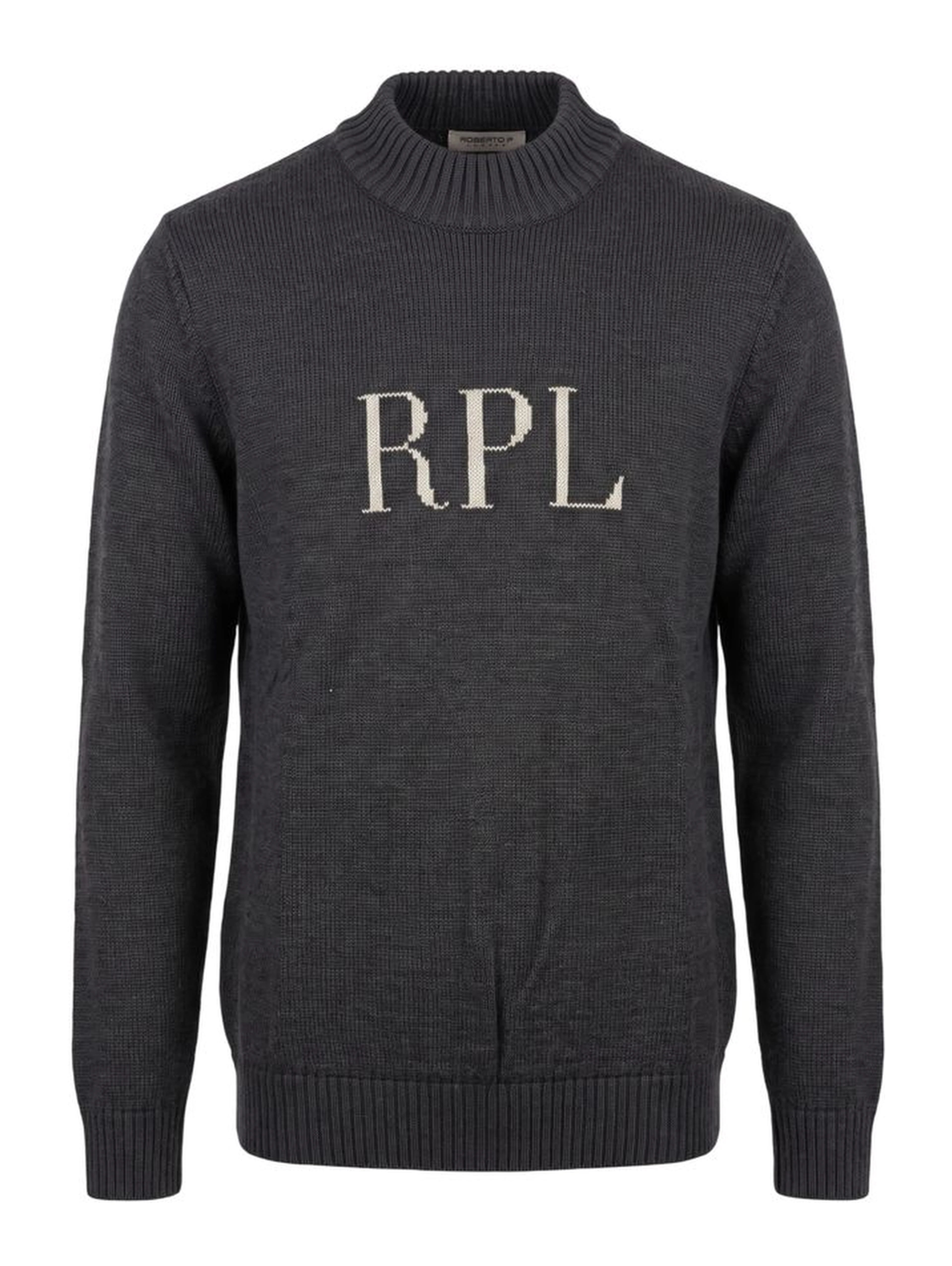 Grey Wool Men Sweater