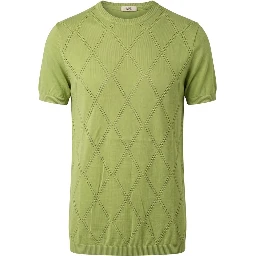 Green Cotton Men Sweater