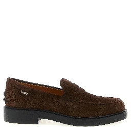 Brown Calfskin Slip-On Loafers