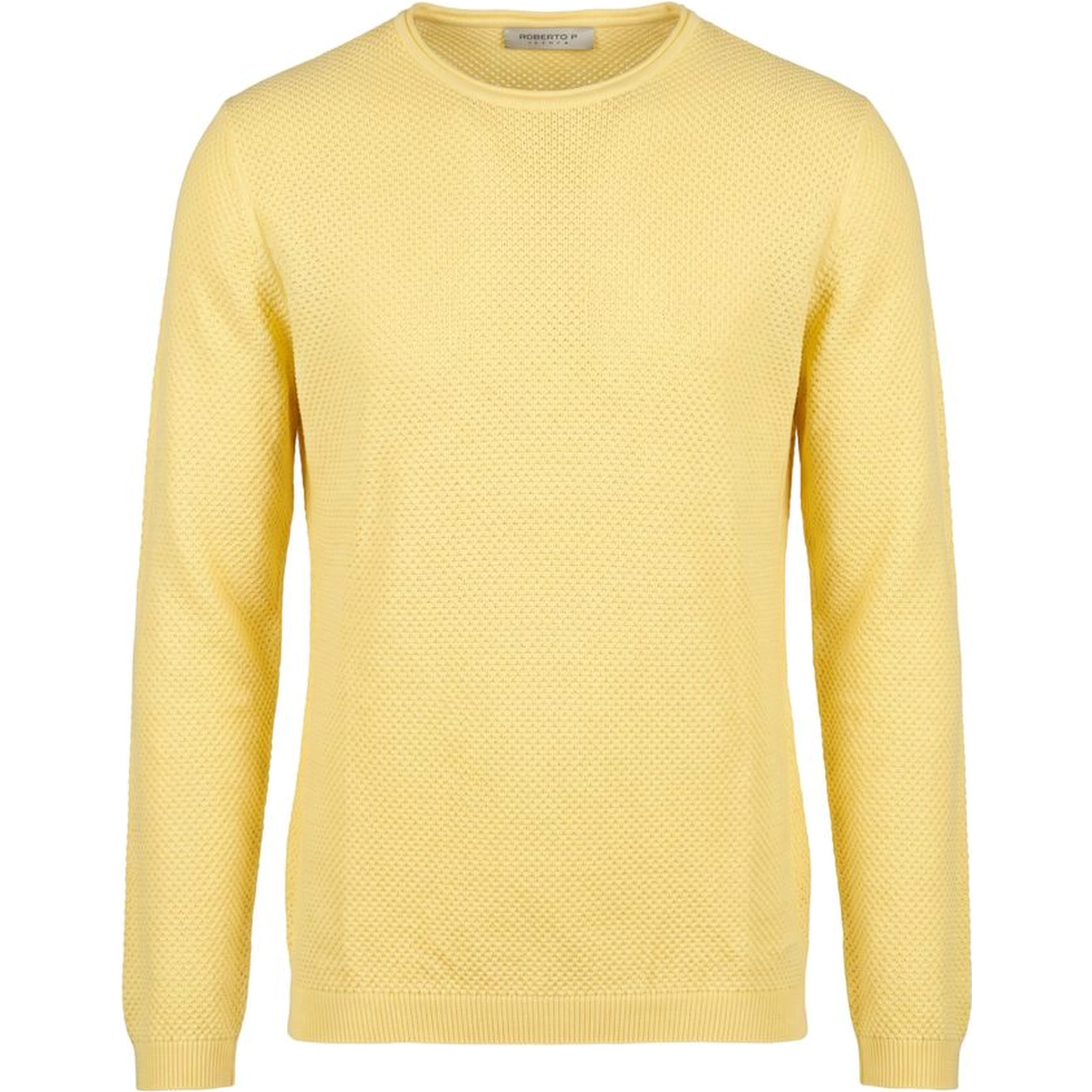 Yellow Cotton Men Sweater