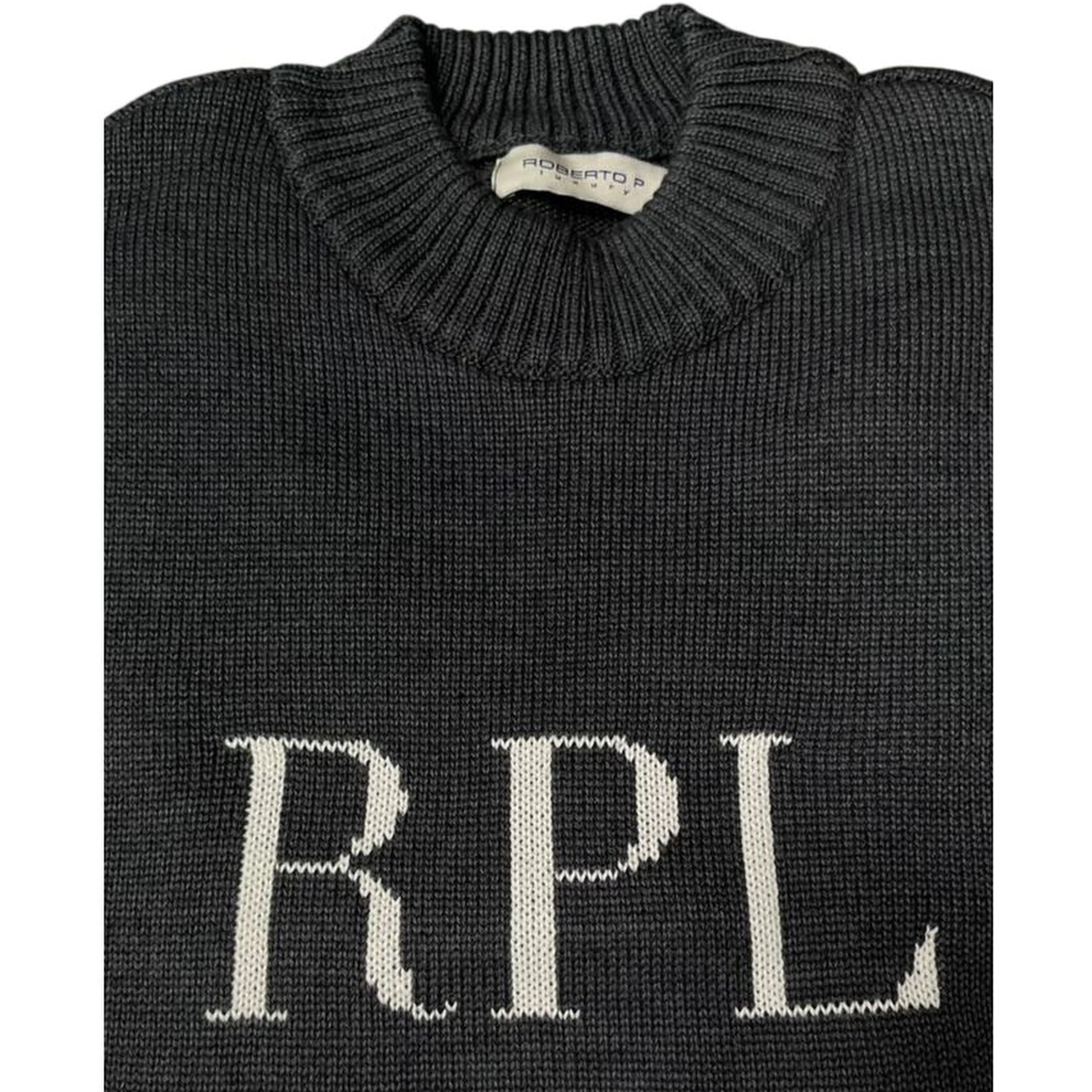 Grey Wool Men Sweater