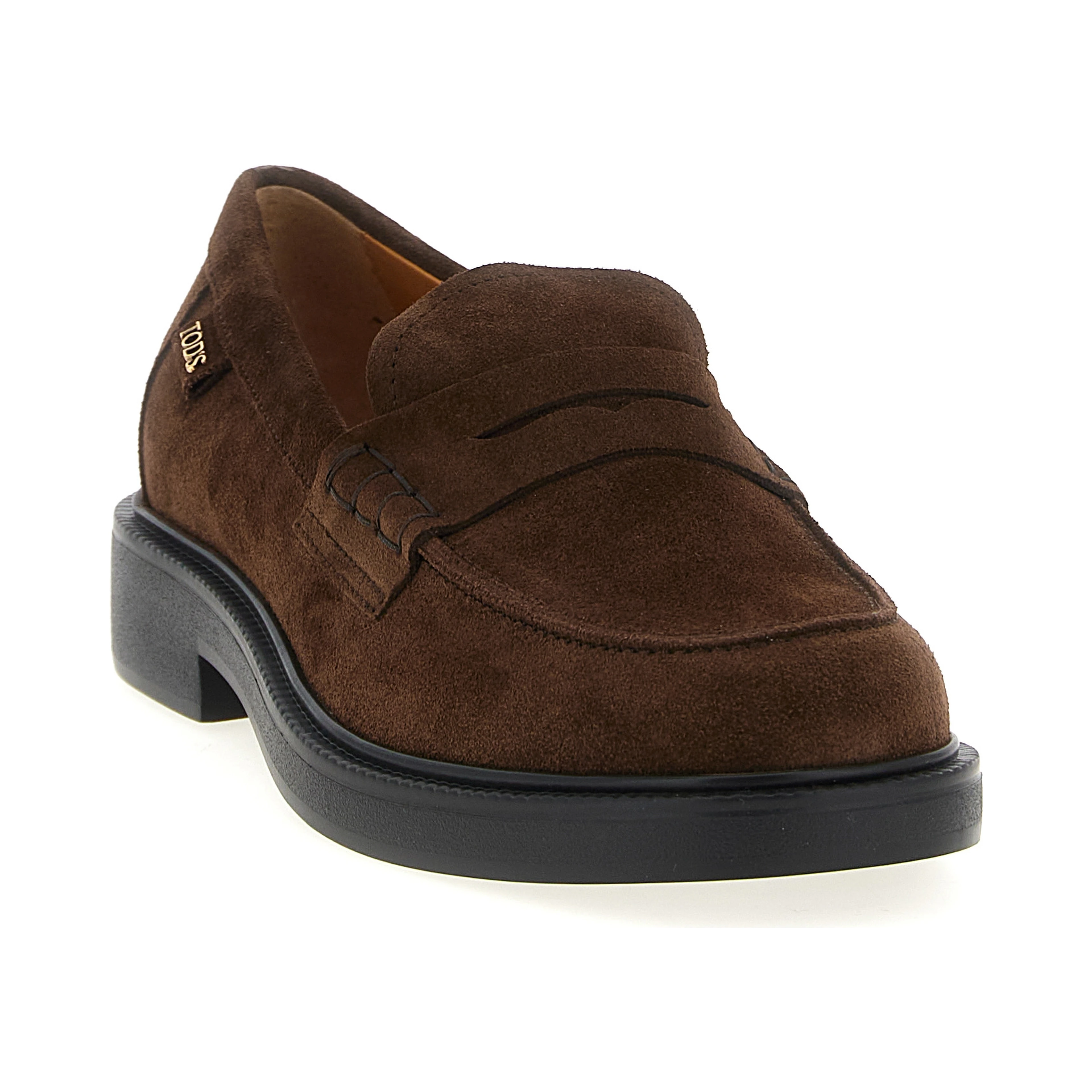 Brown Calfskin Slip-On Loafers
