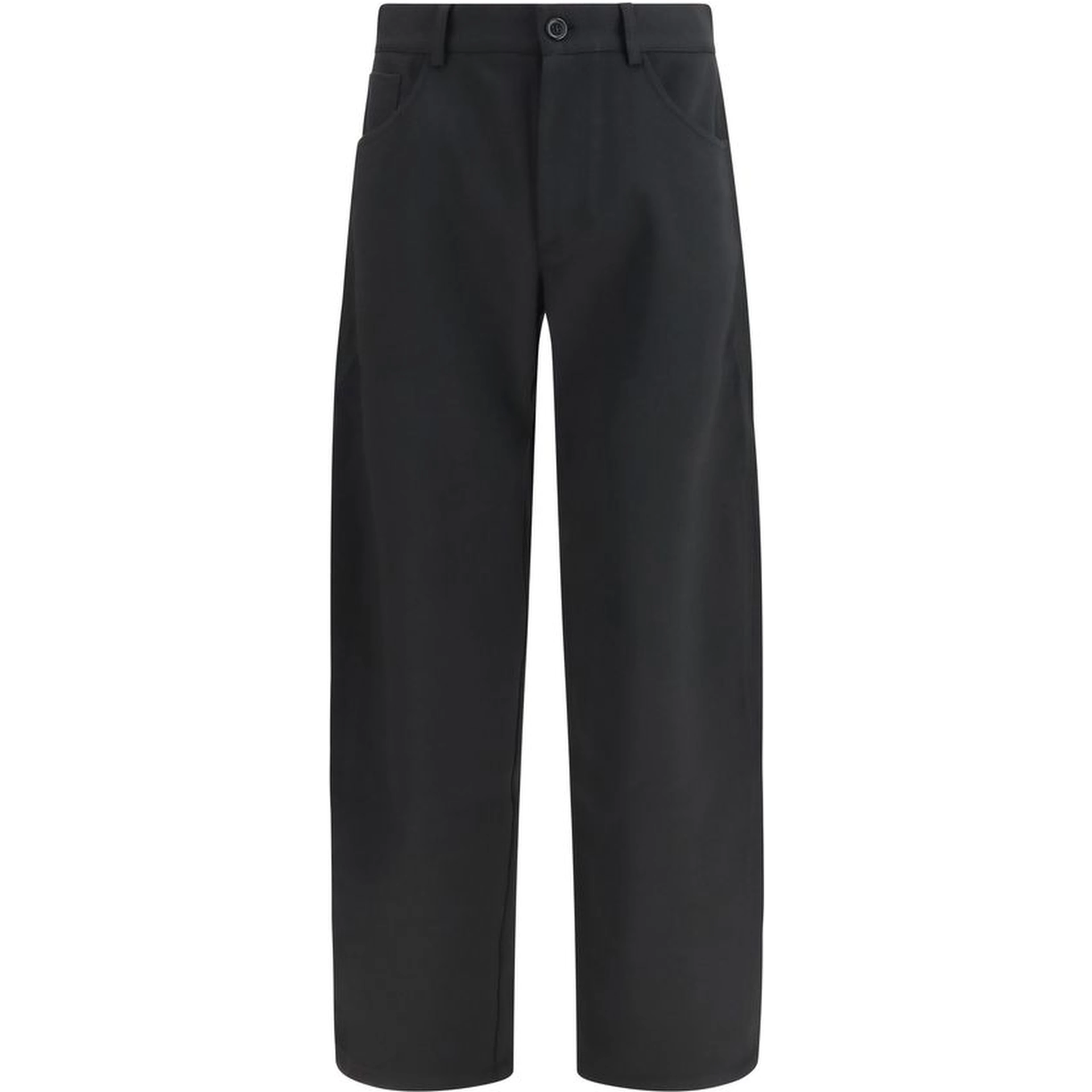 Black Polyester Casual Pants