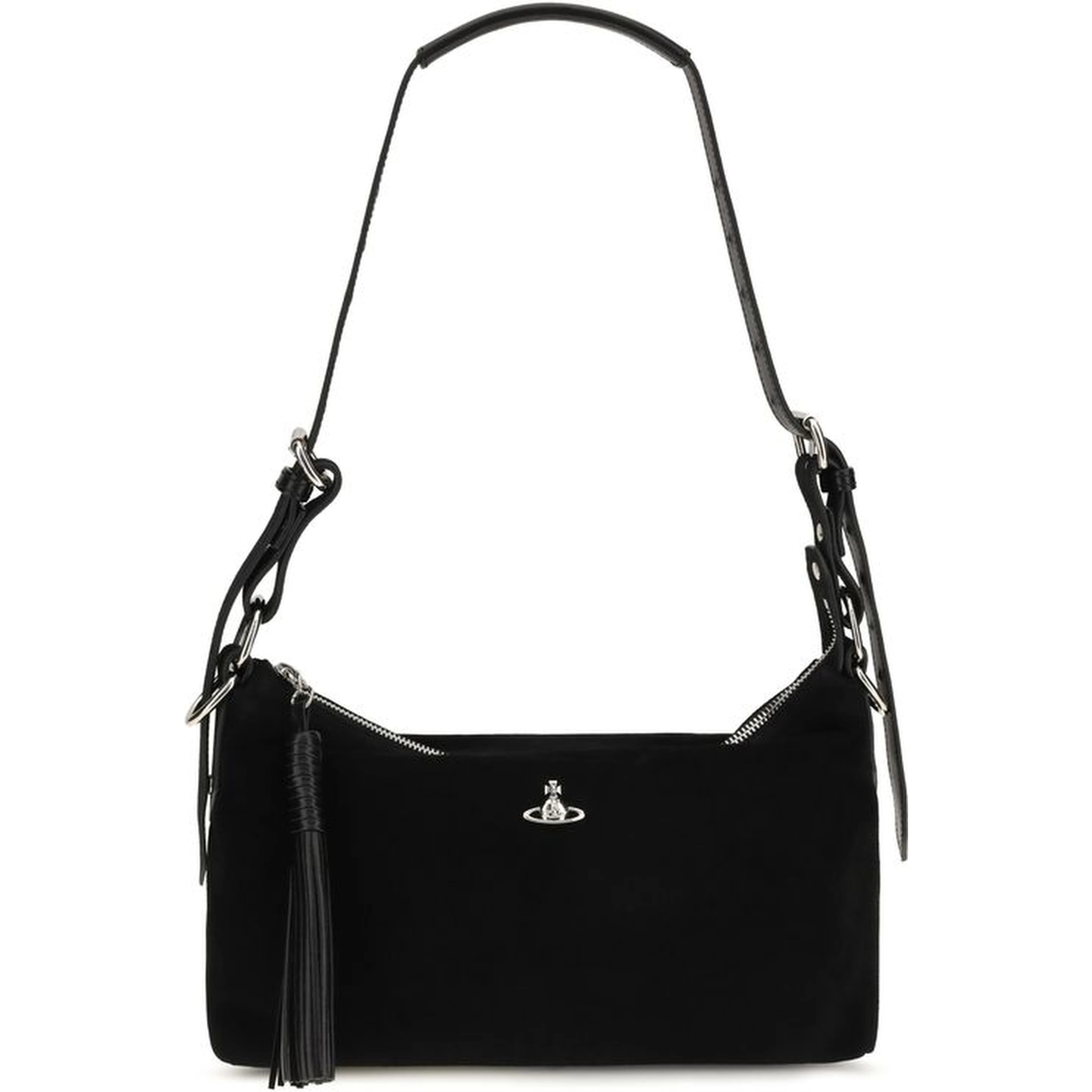 Black Suede Leather Shoulder Bag