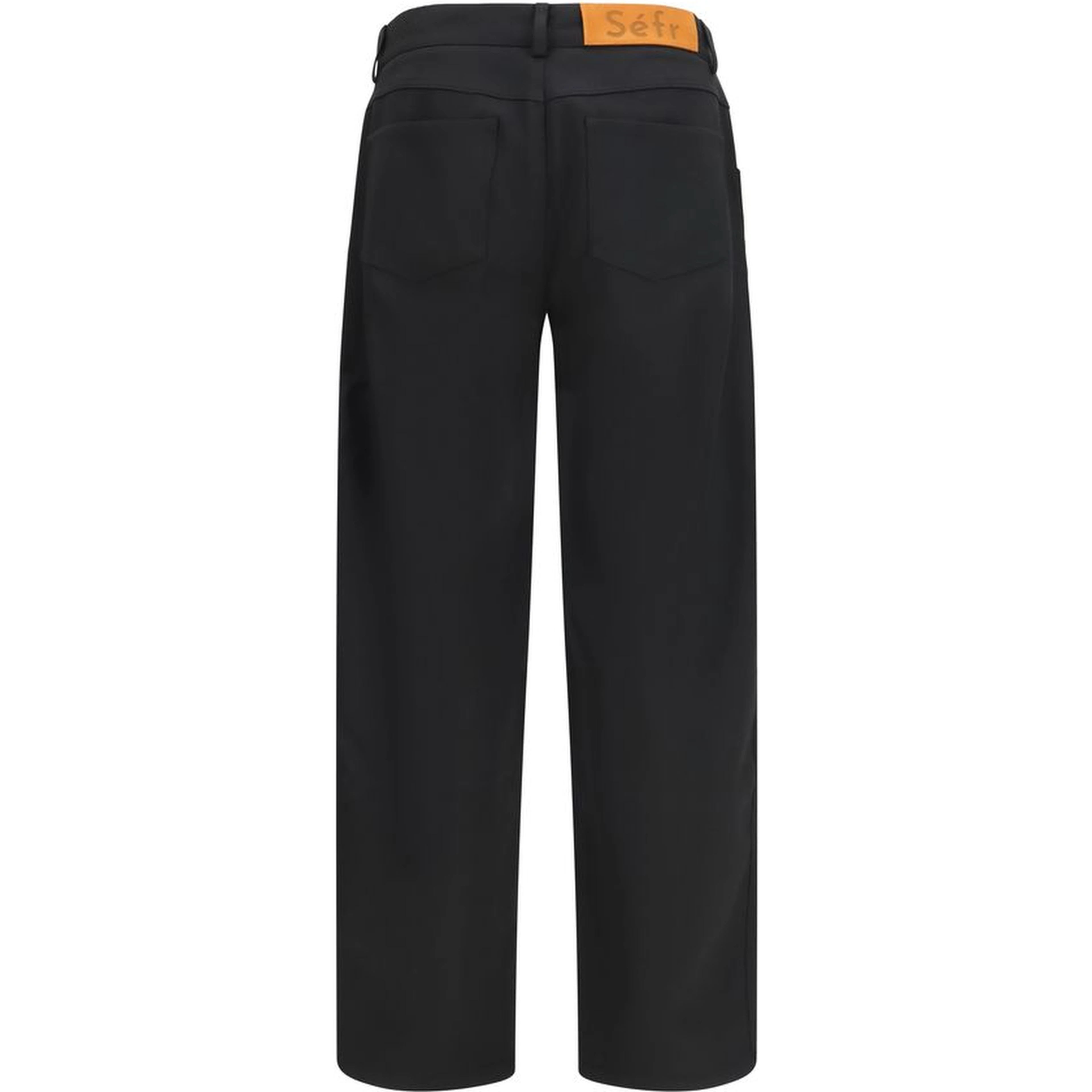 Black Polyester Casual Pants