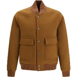 Brown Wool Oves Aries Bomber