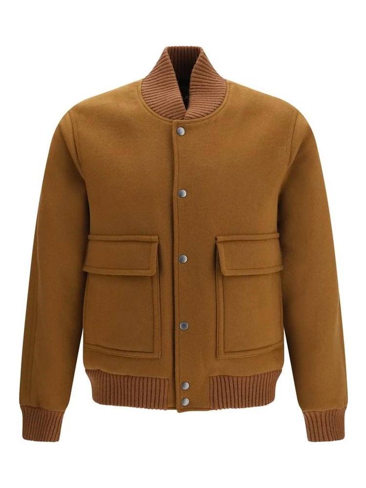 Brown Wool Oves Aries Bomber