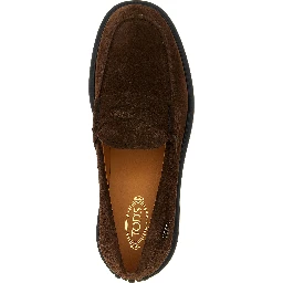 Brown Calfskin Slip-On Loafers