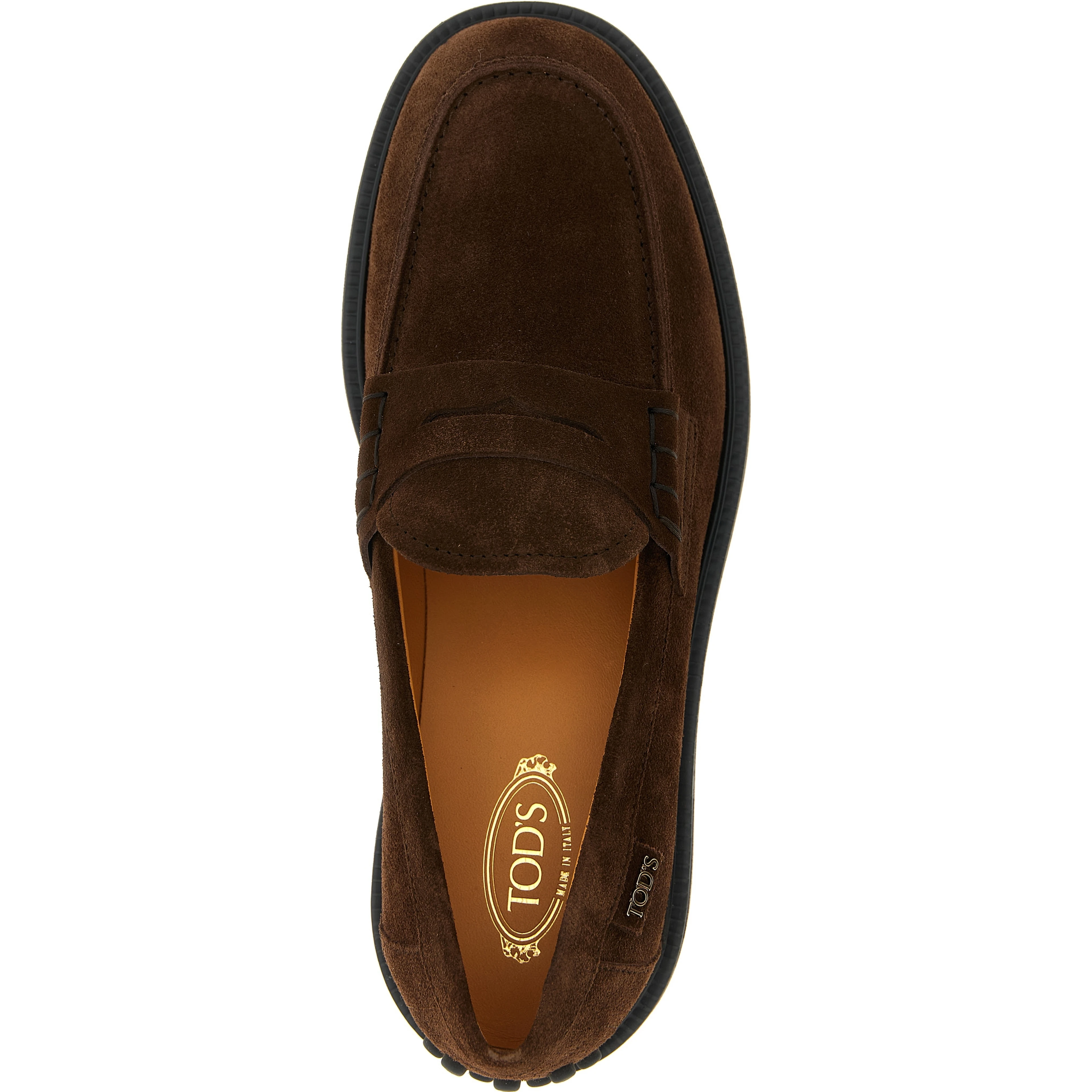 Brown Calfskin Slip-On Loafers