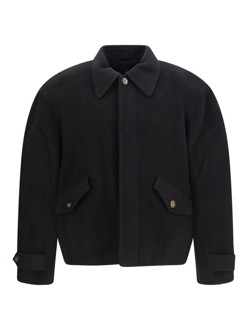 Black Wool Oves Aries Full-Length Jacket