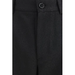 Black Polyester Casual Pants