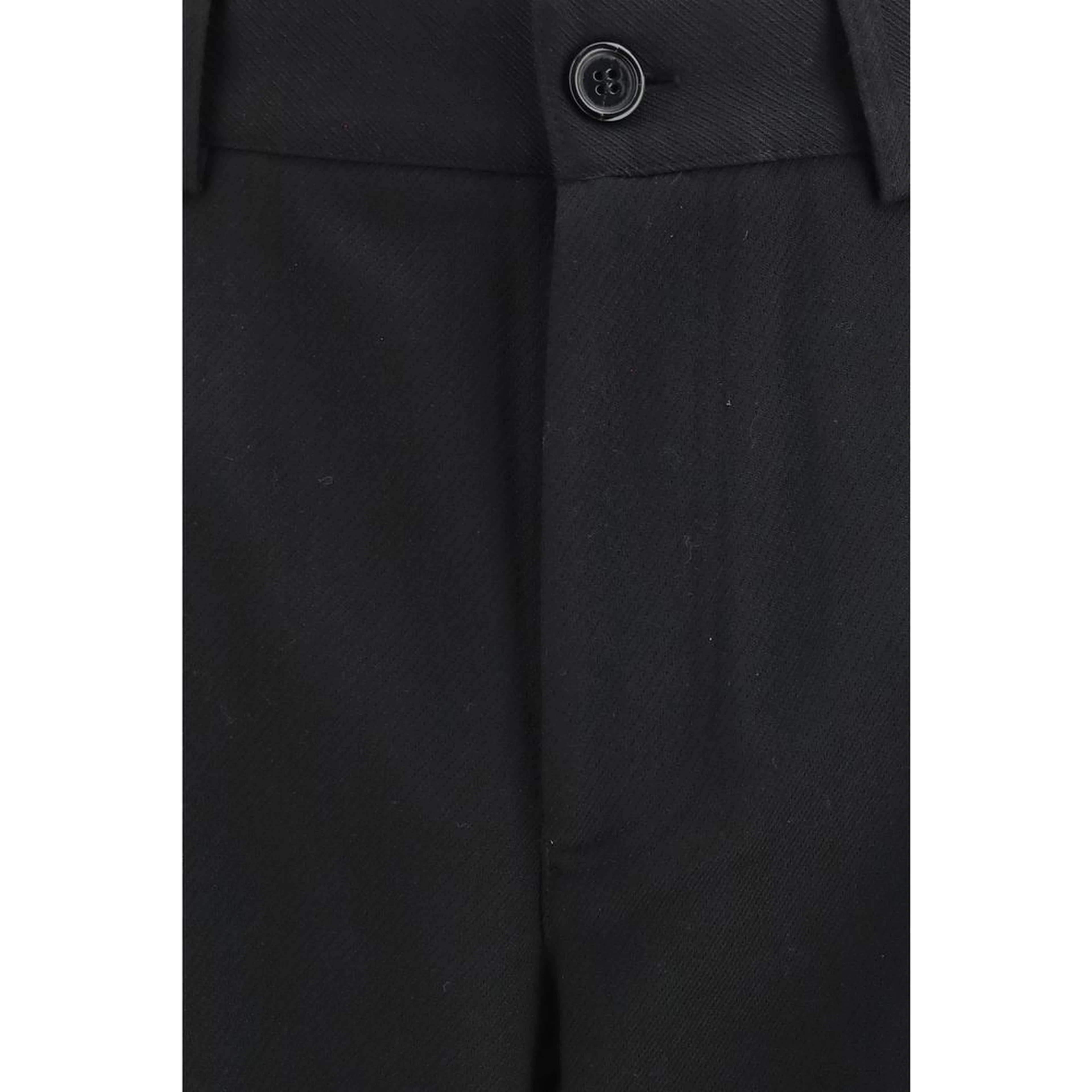 Black Polyester Casual Pants