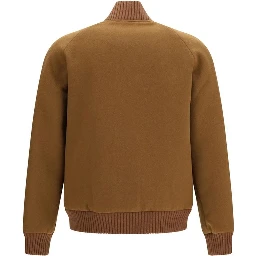 Brown Wool Oves Aries Bomber