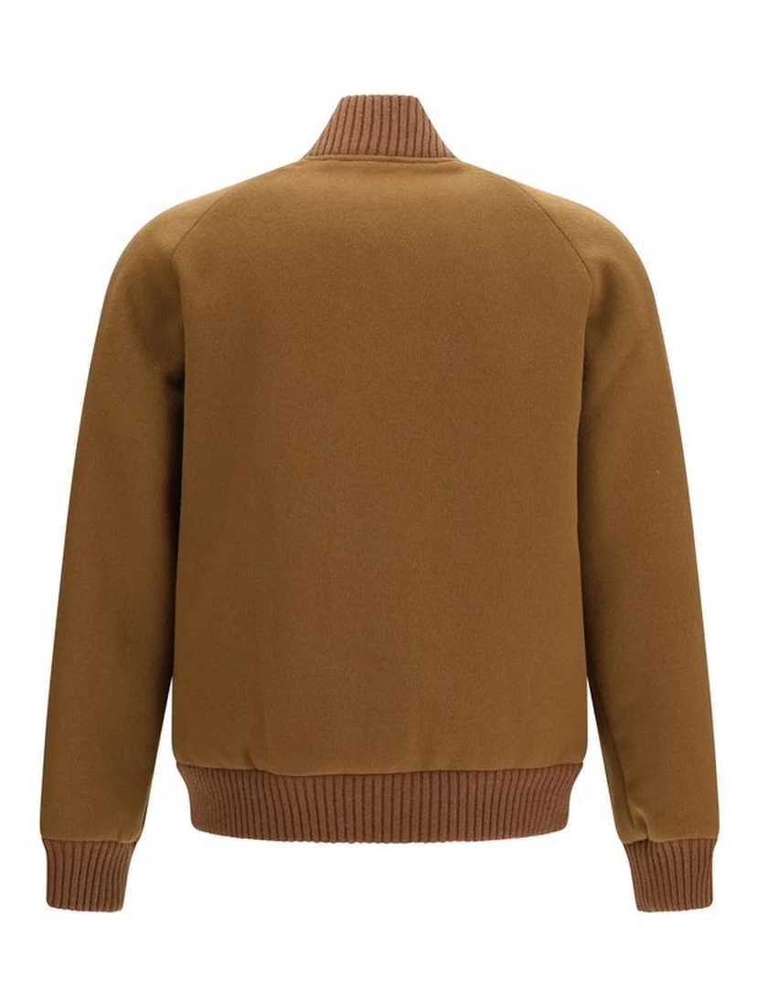 Brown Wool Oves Aries Bomber