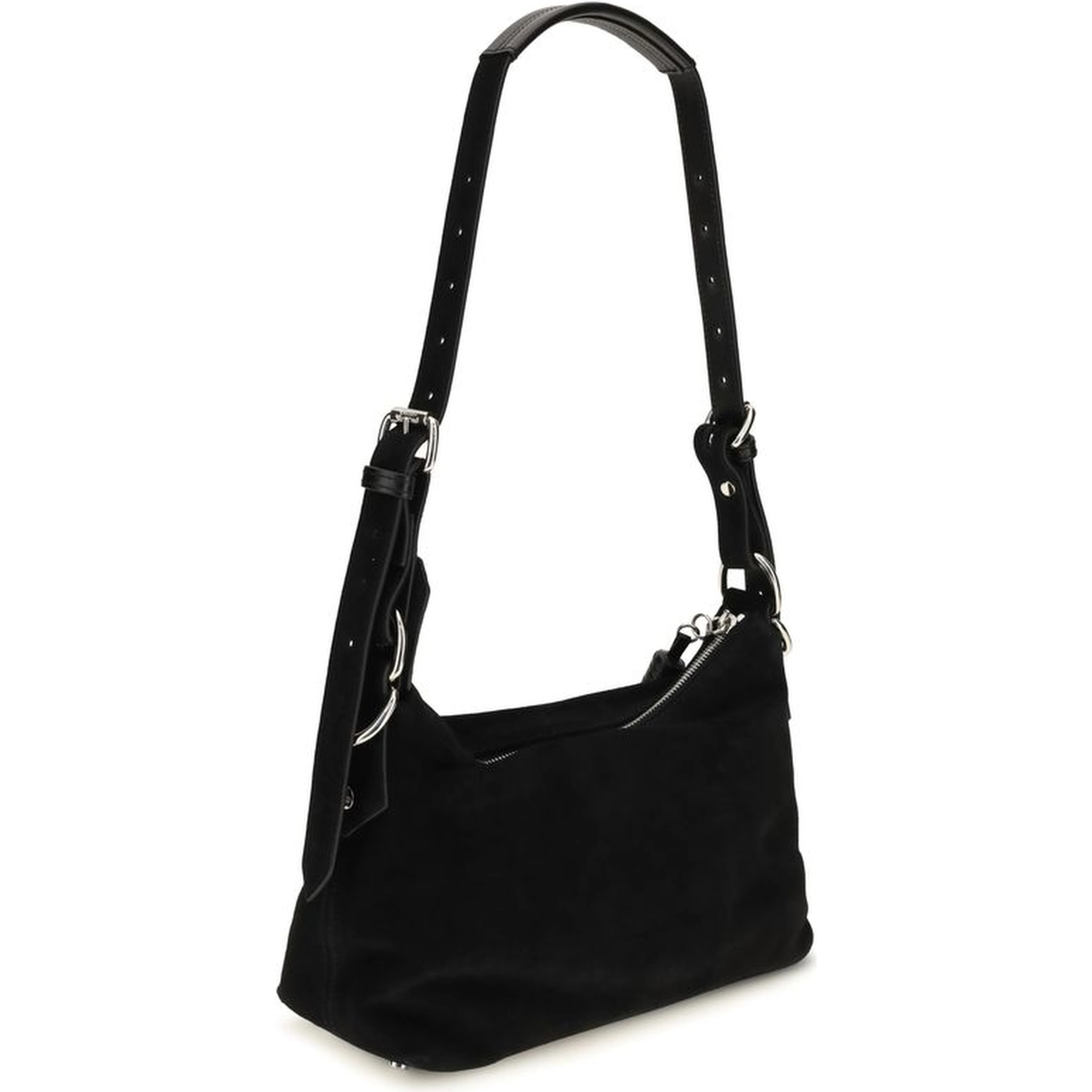 Black Suede Leather Shoulder Bag