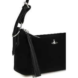 Black Suede Leather Shoulder Bag