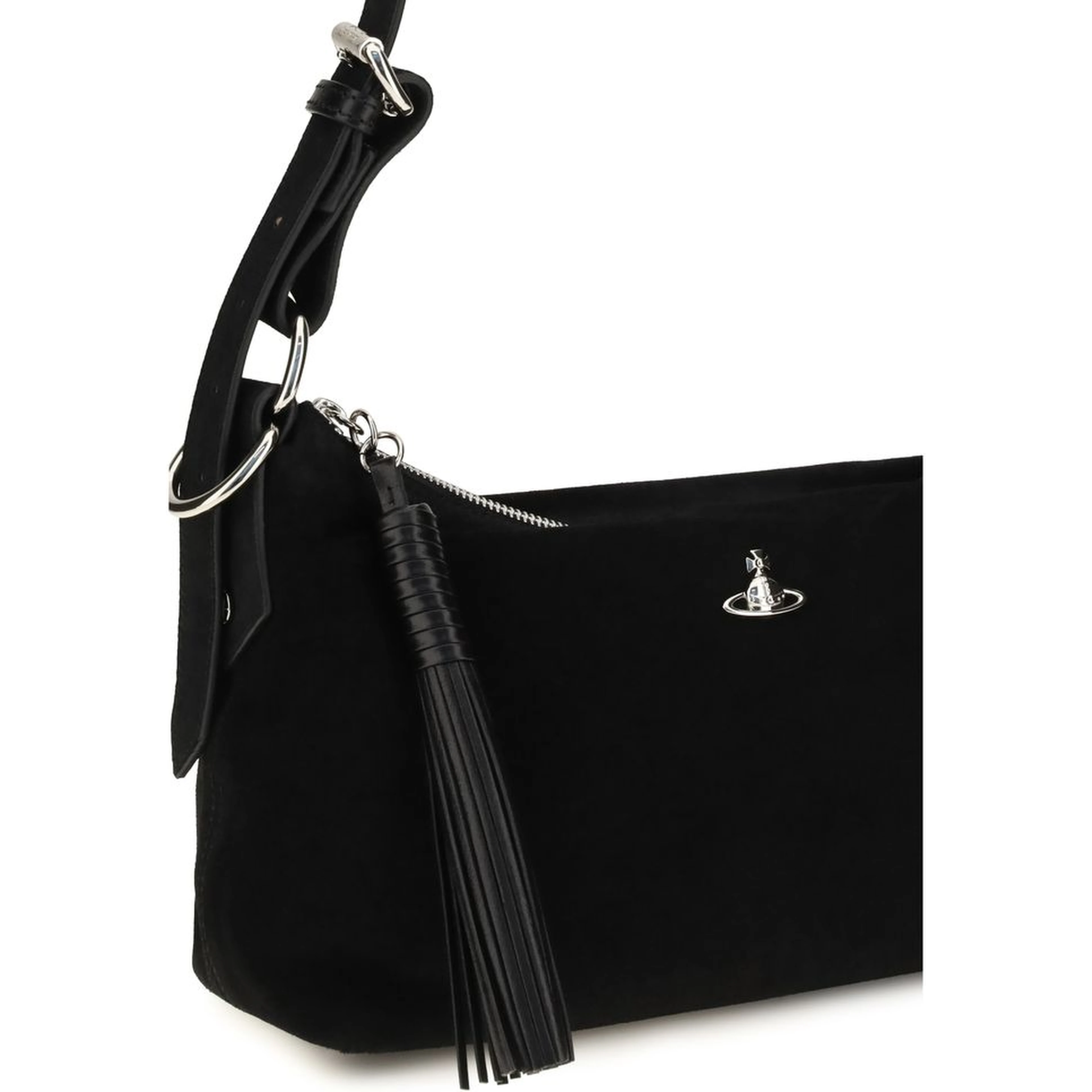 Black Suede Leather Shoulder Bag