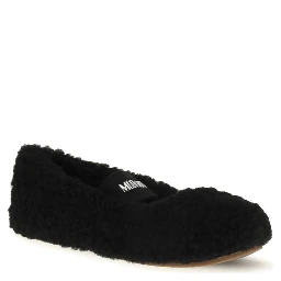 Black Fur Ballet Flats