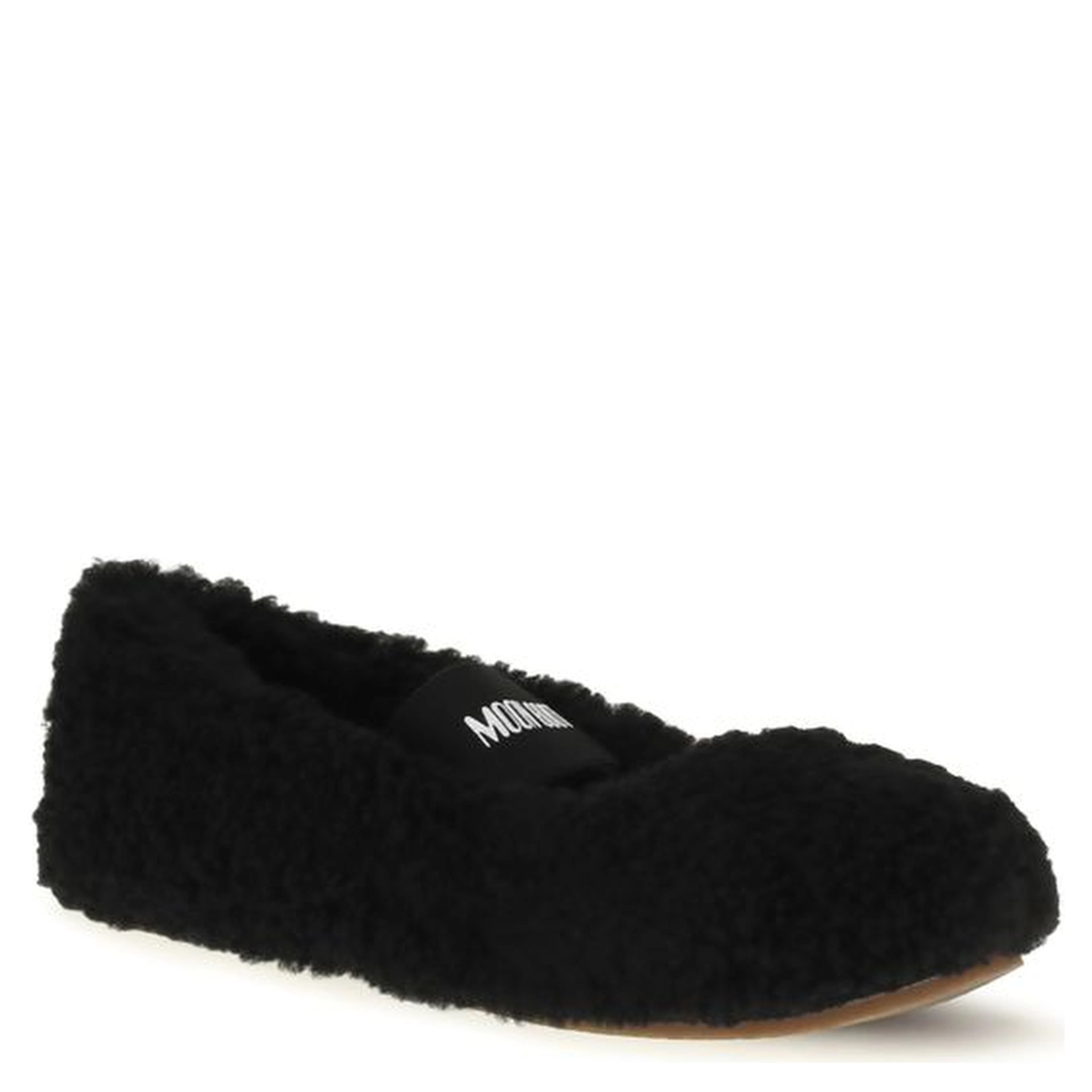 Black Fur Ballet Flats