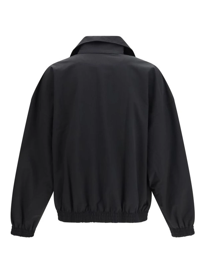 Black Cotton Full-Length Jacket