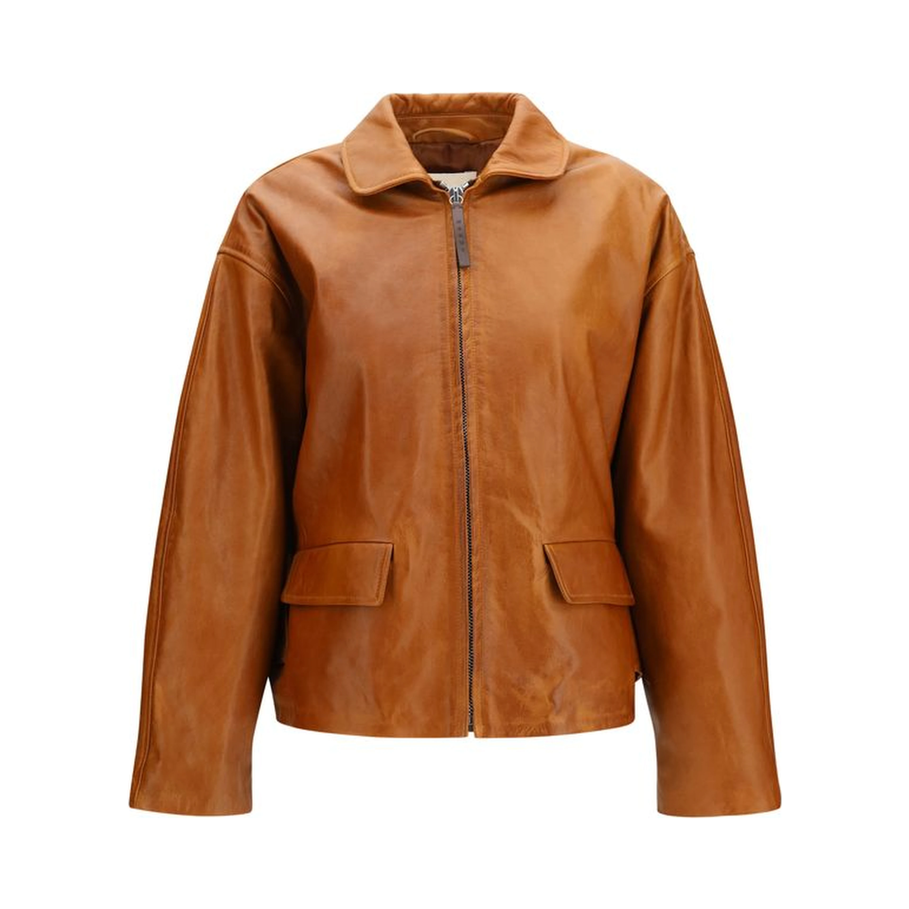 Brown Calf Leather Bos Taurus Leather Jacket
