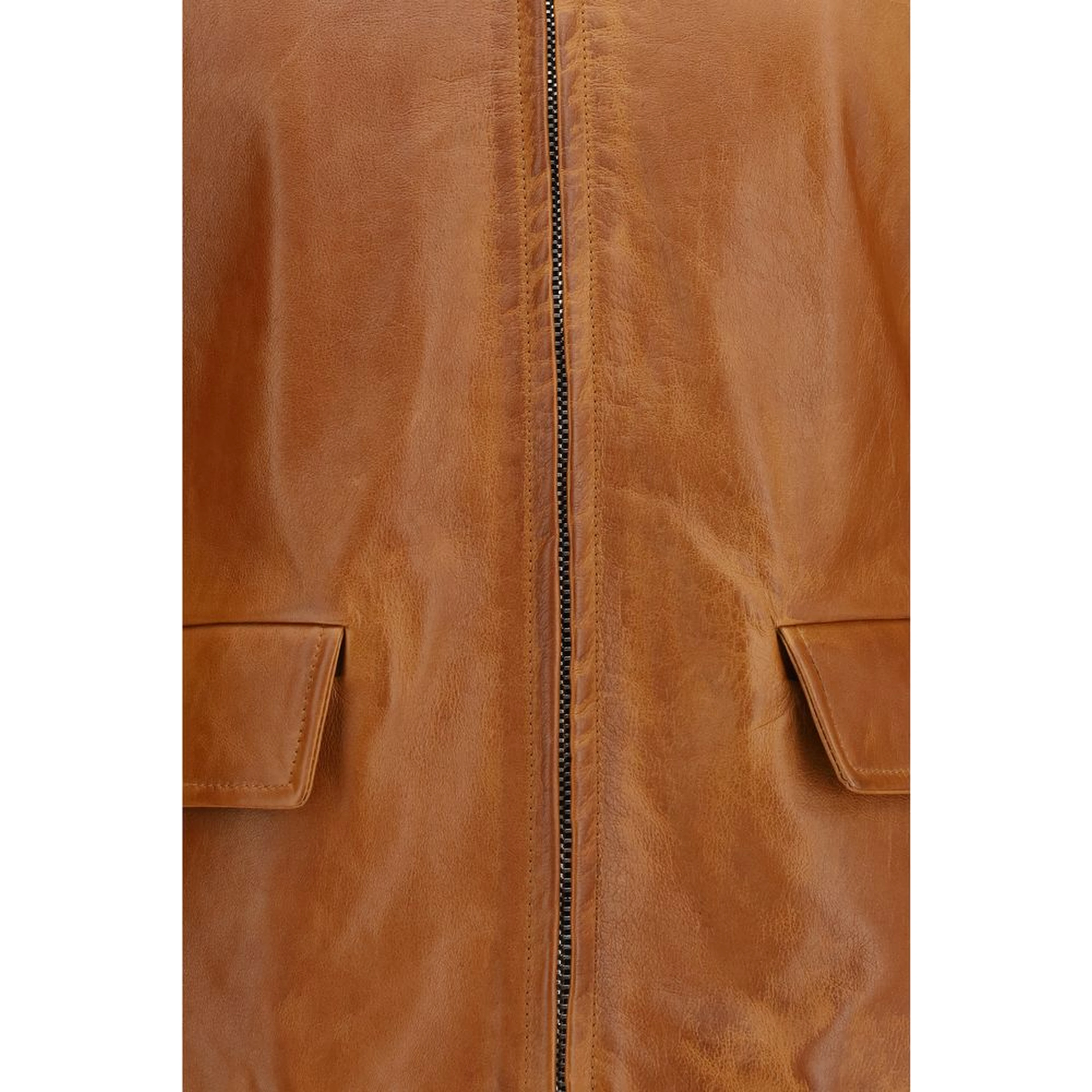 Brown Calf Leather Bos Taurus Leather Jacket