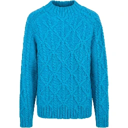 Blue Cotton Men Sweater