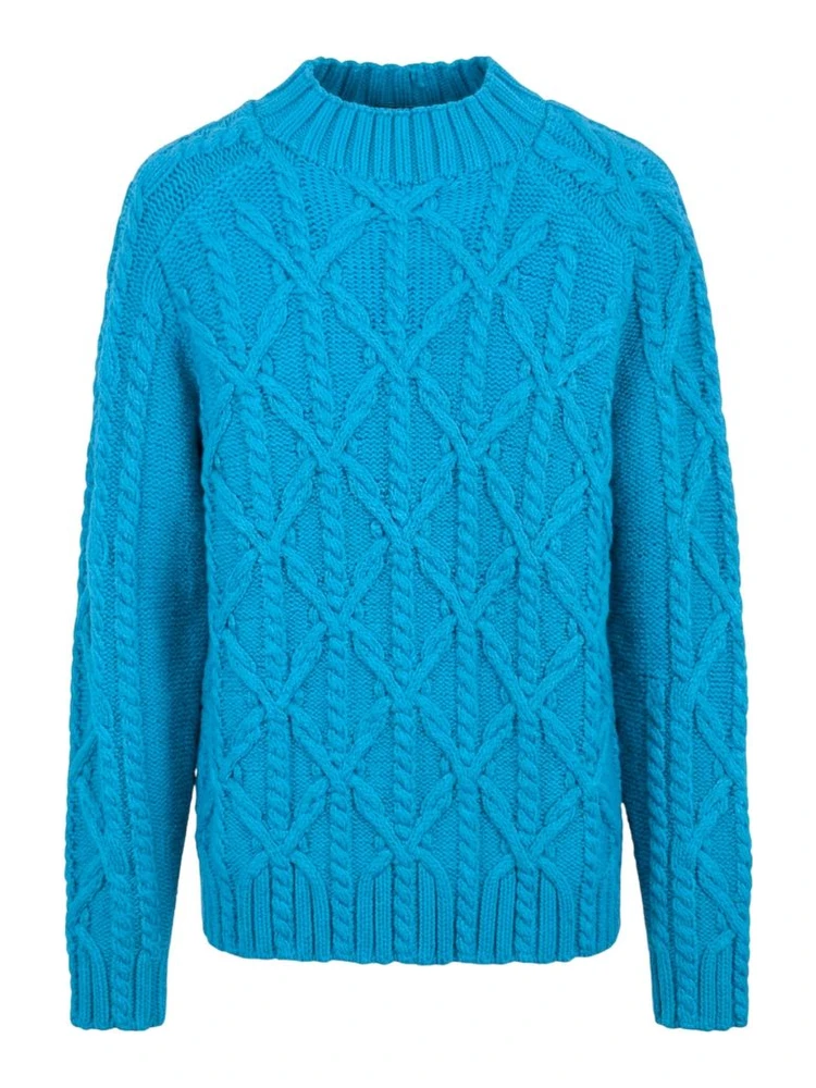 Blue Cotton Men Sweater