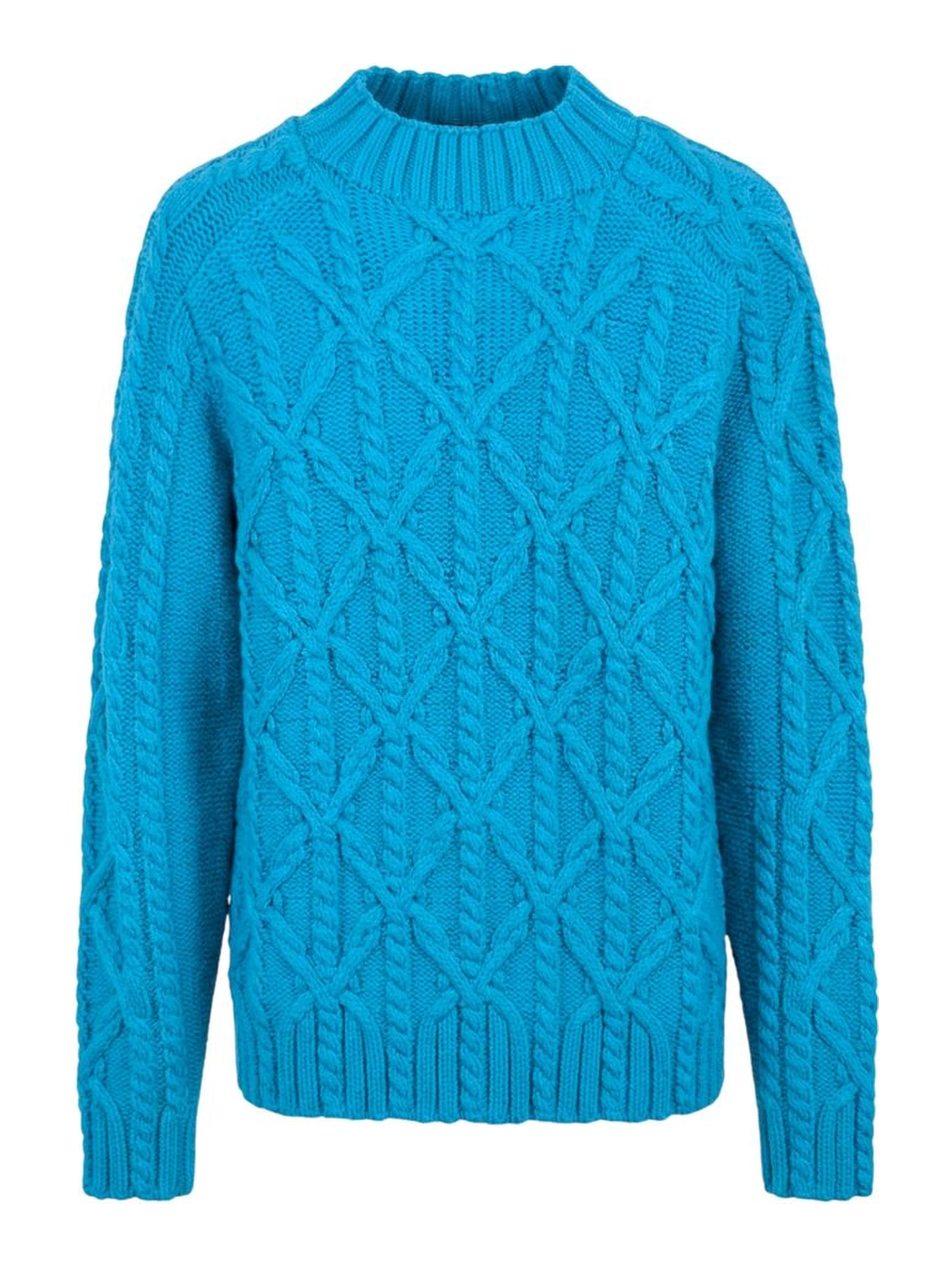 Blue Cotton Men Sweater